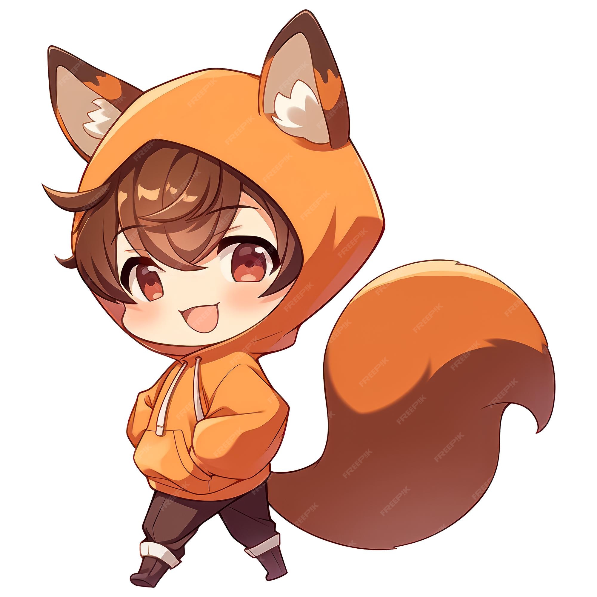 Chibi cute small girl in an over-sized hoodie with bear ears, anime,  drawing, icon