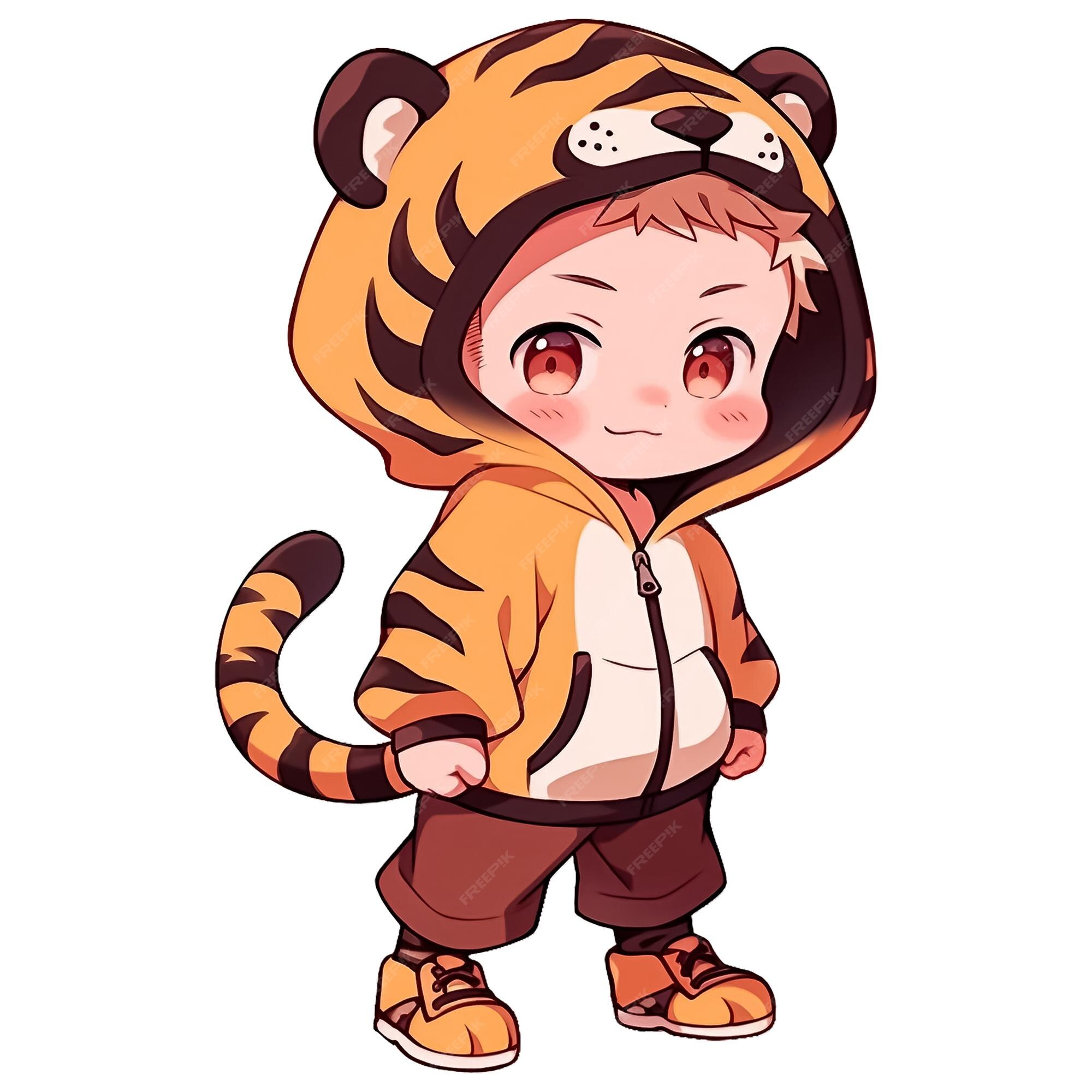 Chibi cute small girl in an over-sized hoodie with bear ears, anime,  drawing, icon