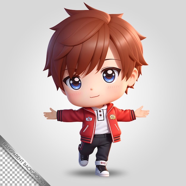 PSD chibi character cute cartoon transparent background