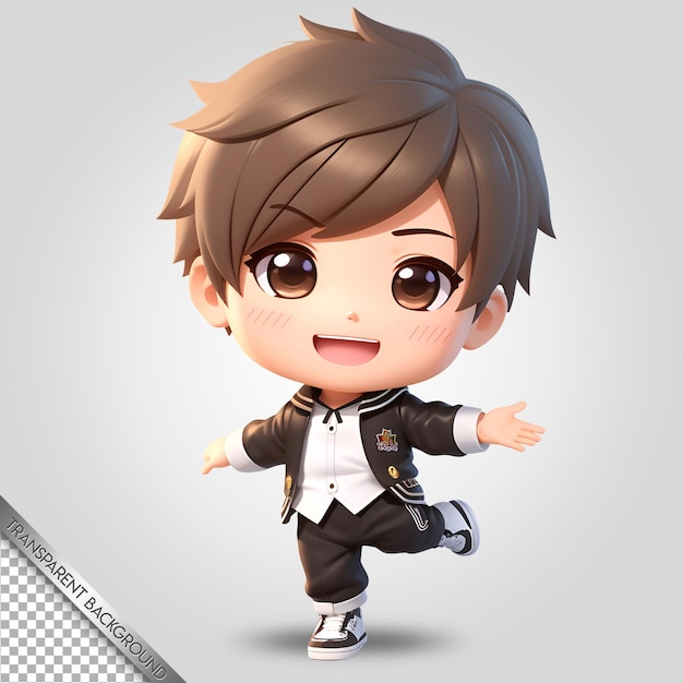 PSD chibi character cute cartoon transparent background