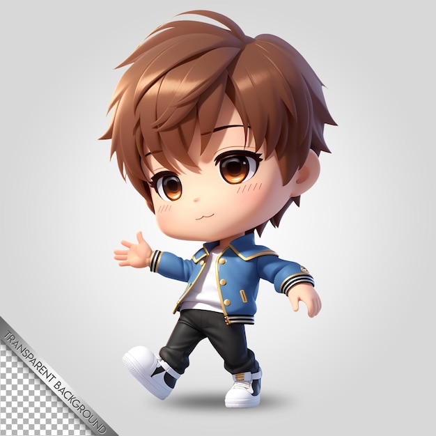 PSD chibi character cute cartoon transparent background