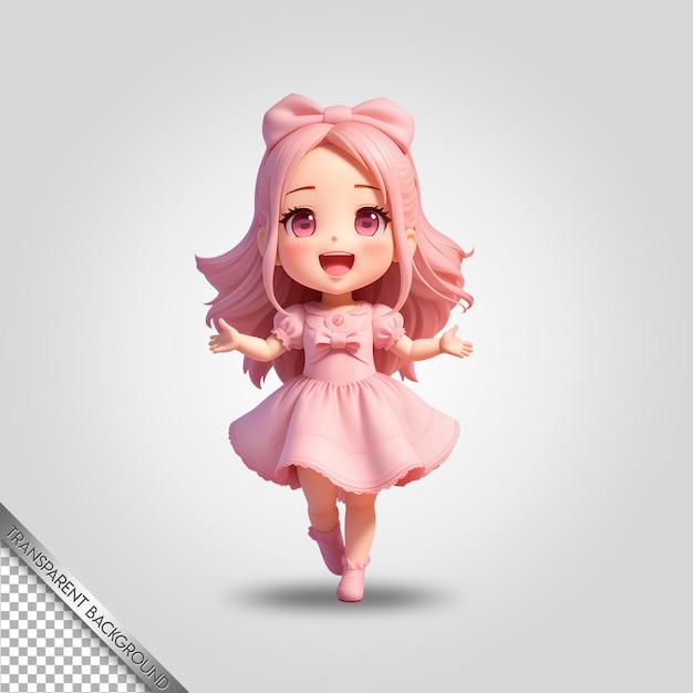 PSD chibi character cute cartoon transparent background