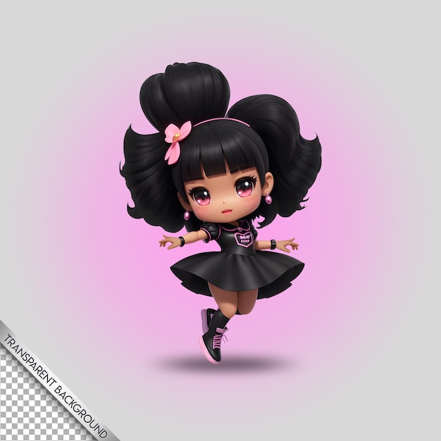 Chibi charakter kreskówka przezroczyste tło