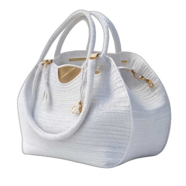 Chic beach bag psd on a white background