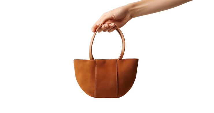 Chic Designer Leather Bag Display Transparent Background