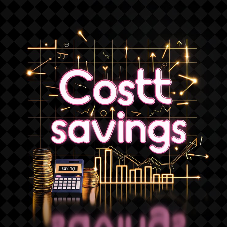 PSD chic neon radiance of cost savings text with neon white and png y2k decorative sale post designs