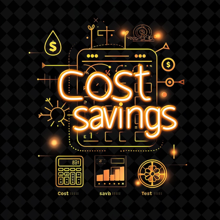 PSD chic neon radiance of cost savings text with neon white and png y2k decorative sale post designs