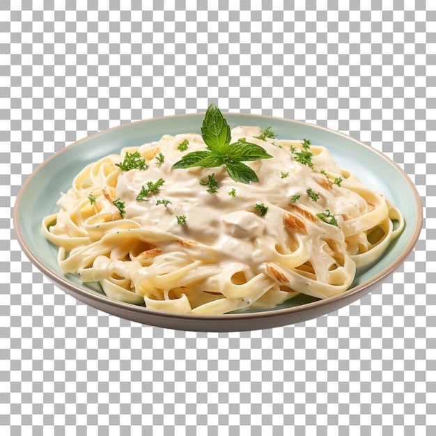 PSD pasta di pollo alfredo su sfondo trasparente