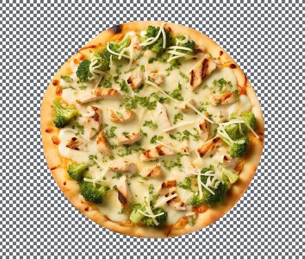 PSD chicken alfredo pizza isolated on chicken alfredo pizza