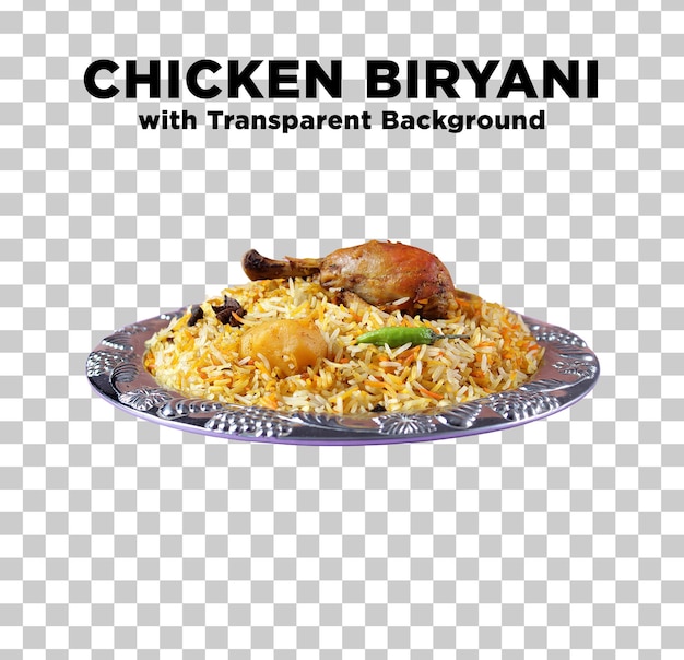 Chicken biryani photo with transparent background psd