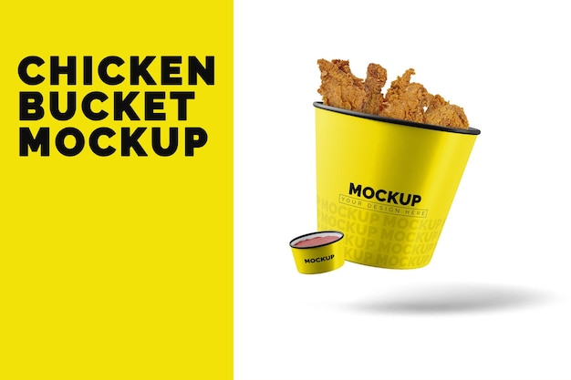PSD chicken bucket mockup