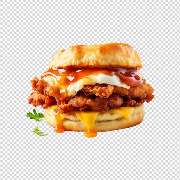 PSD chicken burger isolated on white background