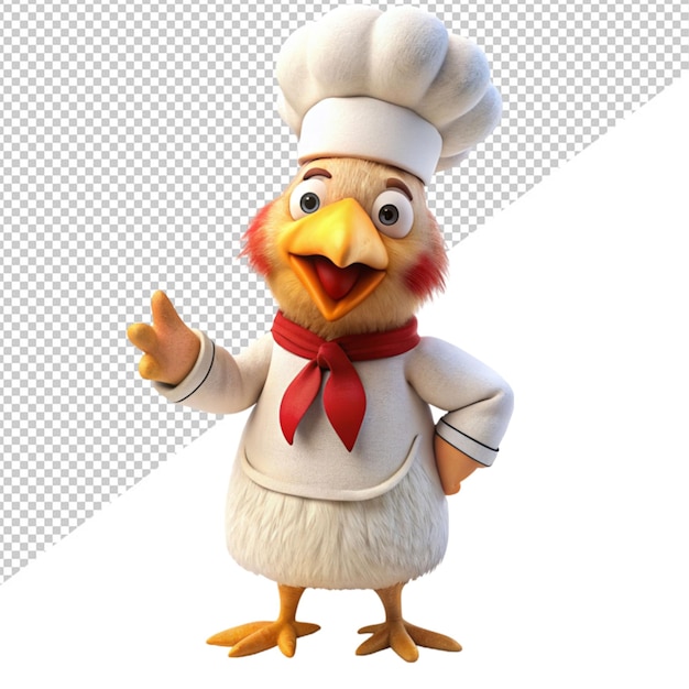 Chicken chef on transparent background