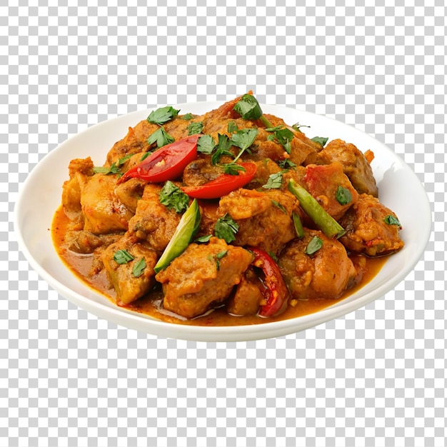 Chicken curry isolated on transparent background