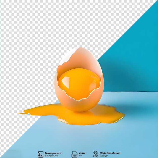 PSD Куриное яйцо - разбитое яйцо, выделенное на прозрачном фоне