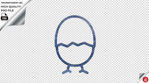 PSD chicken egg hatch cute chickling r31 vector icon blue denim texture psd transparent