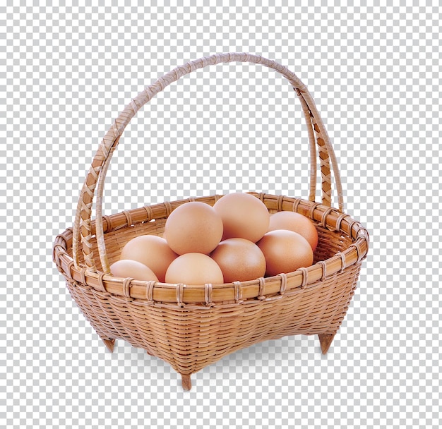 PSD Куриные яйца в корзине изолированно premium psd