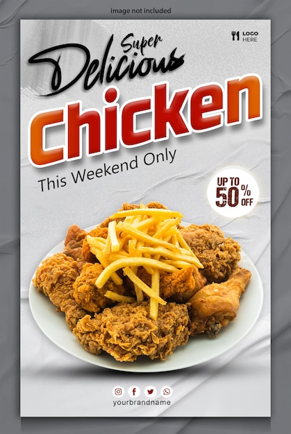 PSD chicken food flyer design template