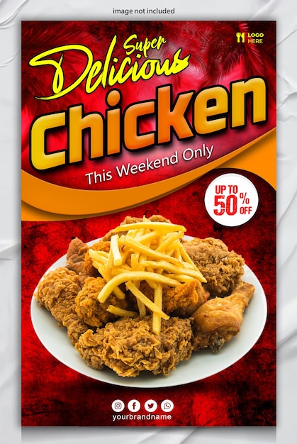 PSD chicken food flyer design template