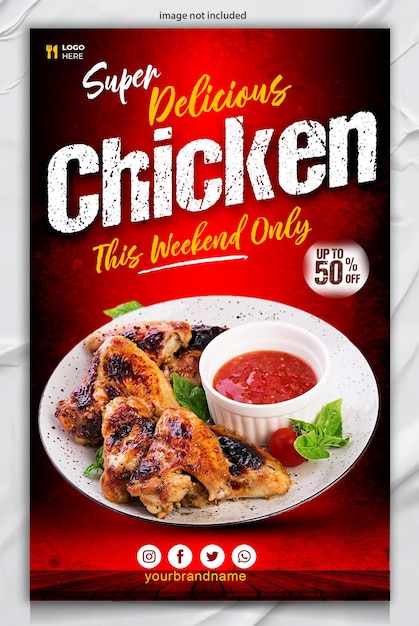 Chicken food flyer design template