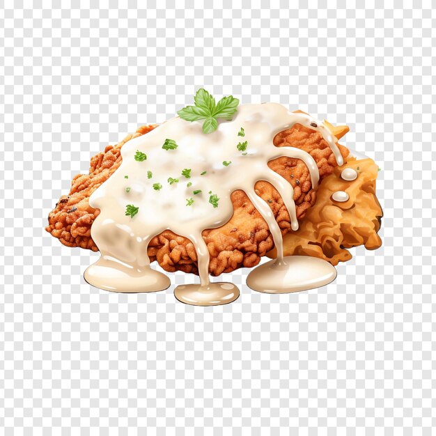 PSD chicken fried steak isolated on transparent background