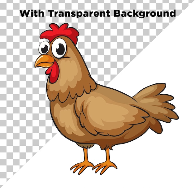 PSD disegno 3d della gallina senza sfondo