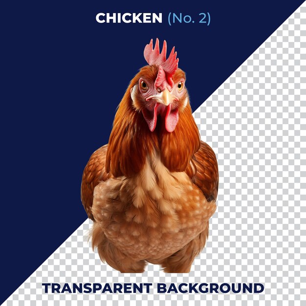 PSD chicken hen farm domestic animal psd isolated on transparent background