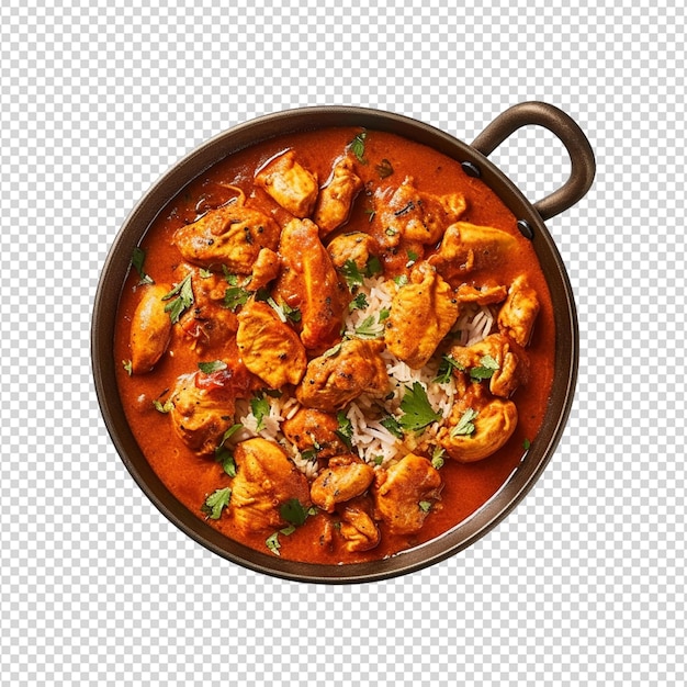 PSD chicken karahi isolated on white background