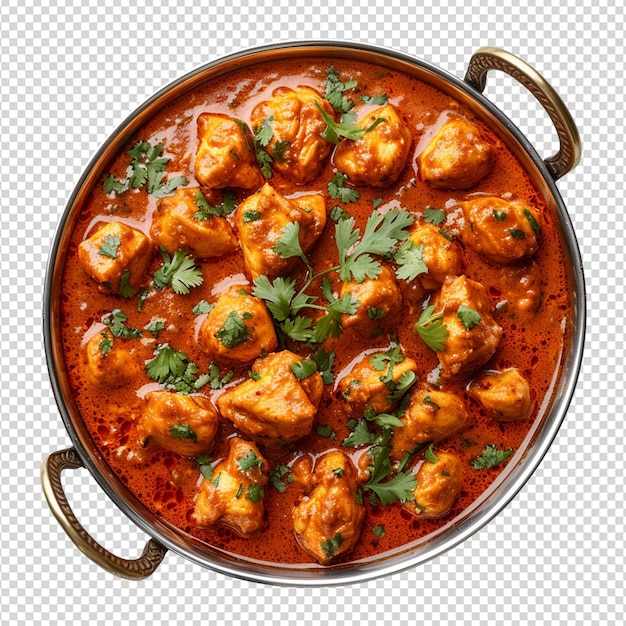 PSD chicken karahi isolated on white background