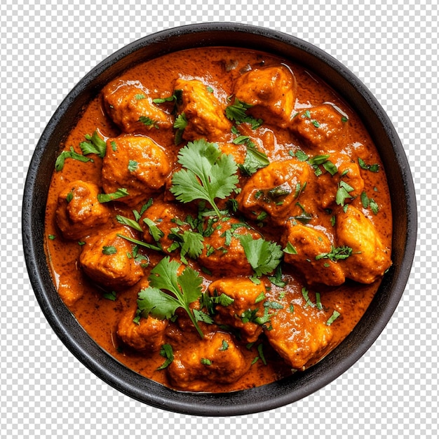 PSD chicken karahi isolated on white background