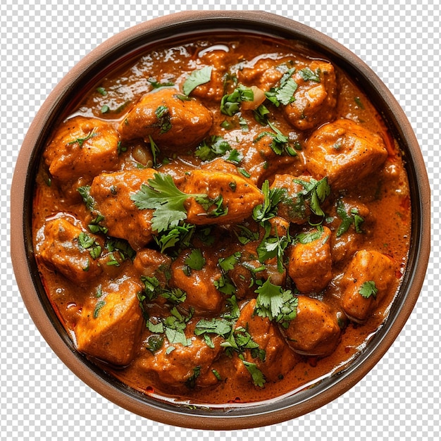 PSD chicken karahi isolated on white background