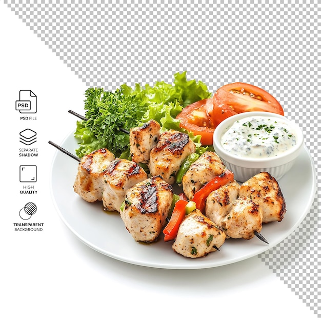 Chicken Kebab geïsoleerd zonder achtergrond