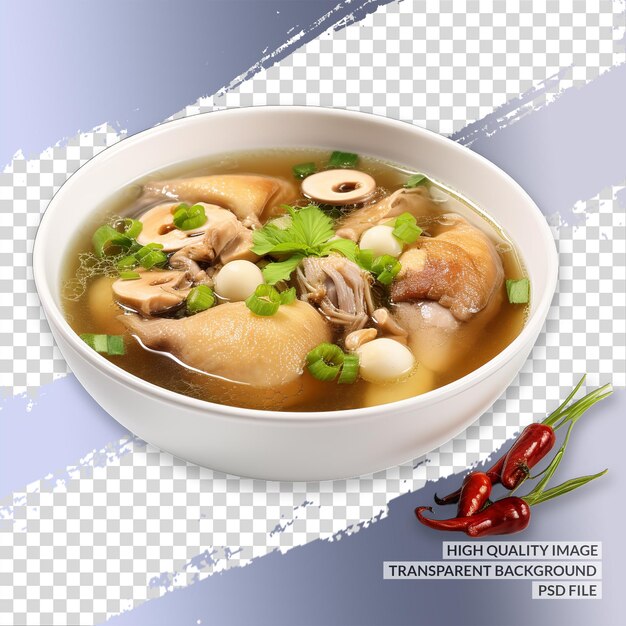 Chicken manchow soup 3d png clipart transparent isolated background