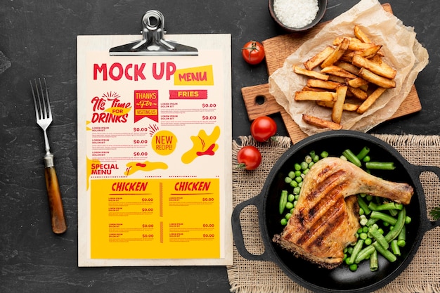 Chicken meal arrangement mock-up