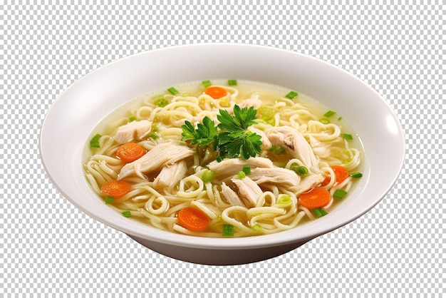 PSD chicken noodle soup isolated on transparent background