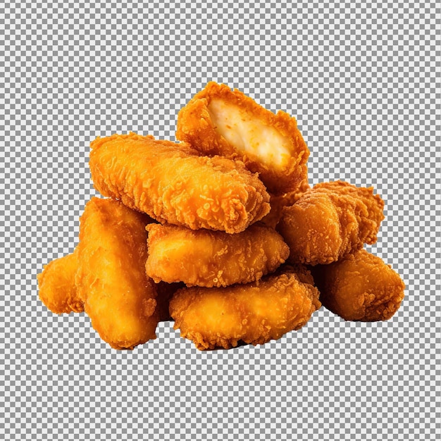 Chicken nuggets isolated on transparent background