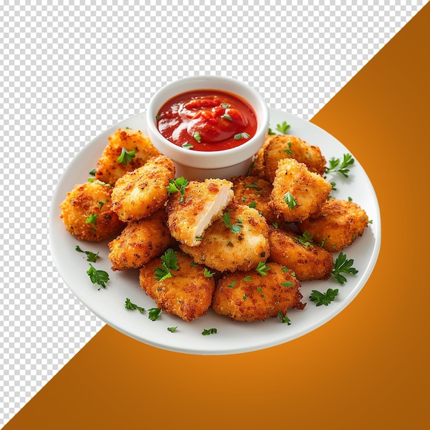 PSD chicken nuggets isolated on white background