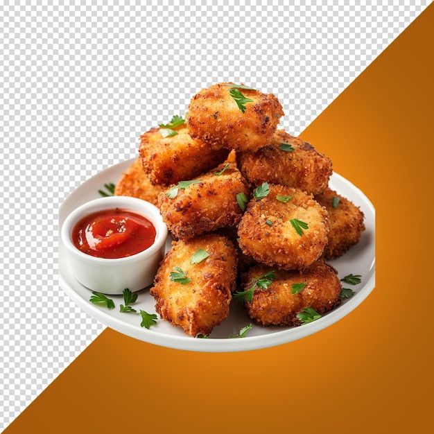 PSD chicken nuggets isolated on white background