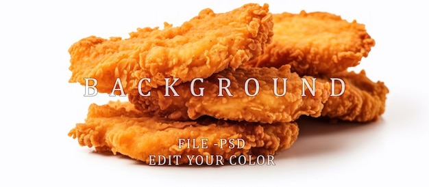 PSD chicken nuggets on a white background