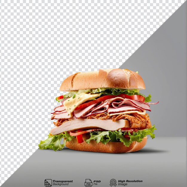 PSD chicken and pastrami isolated on transparent background