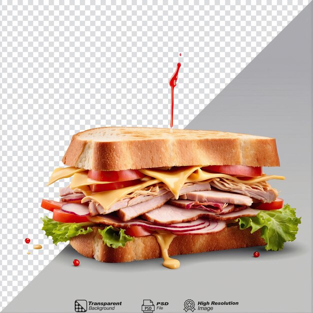PSD chicken and pastrami isolated on transparent background