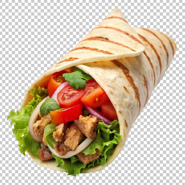 PSD shawarma di pollo su sfondo trasparente