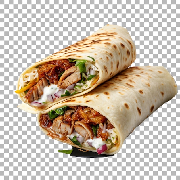 PSD shawarma di pollo su sfondo trasparente