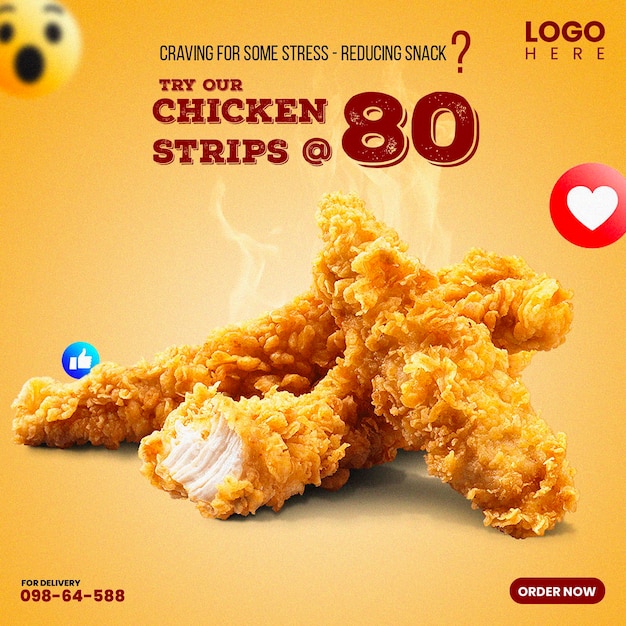 PSD a chicken strip social media banner