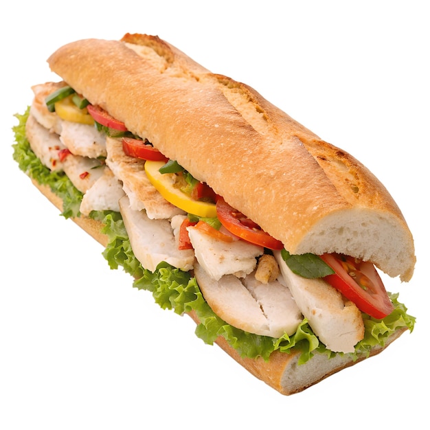 Chicken sub isolatie op doorzichtige achtergrond