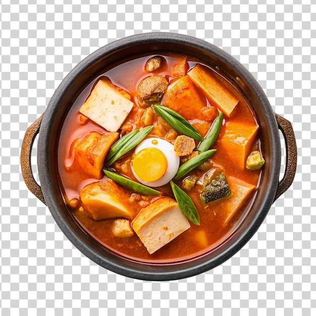 PSD chicken tikka masala in a pot isolated on transparent background