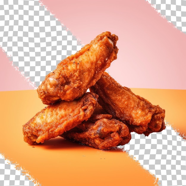 PSD chicken wings fried on a transparent background