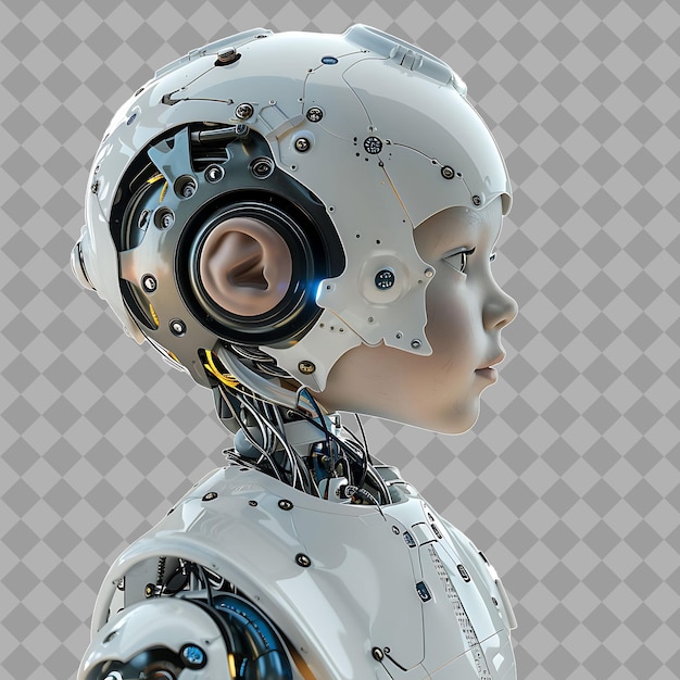 child android with childlike form synthetic skin artificial isolated high quality character render