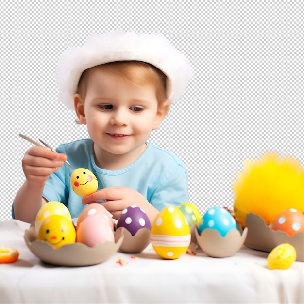 PSD child and easter decoration