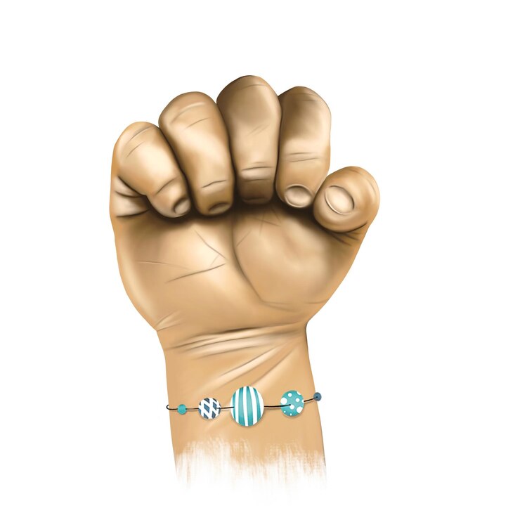 PSD child fist blue bracelet